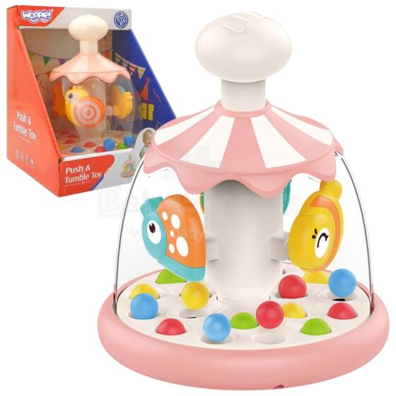 WOOPIE BABY Amadede Lãwo Pink Spinning Top kple Bɔlwo Carousel