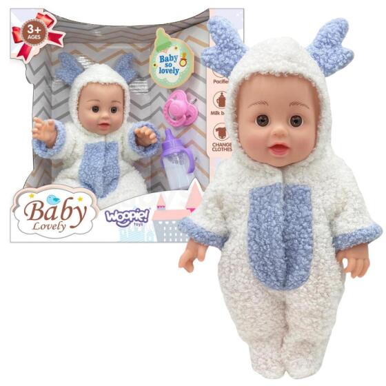 WOOPIE ROYAL Vidzĩ Doll le Reindeer Awu + Kpekpeɖeŋunuwo 28cm