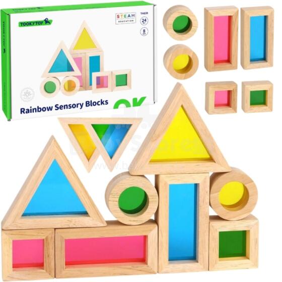 TOOKY TOY Ati Amadede Ahuhɔ̃e Blocks Set of 8 pcs. FSC ƒe agbalẽ
