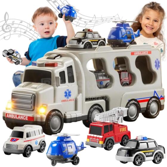 WOOPIE Mɔdzi Tow Truck Set of 5 Ʋuwo - Ambulance