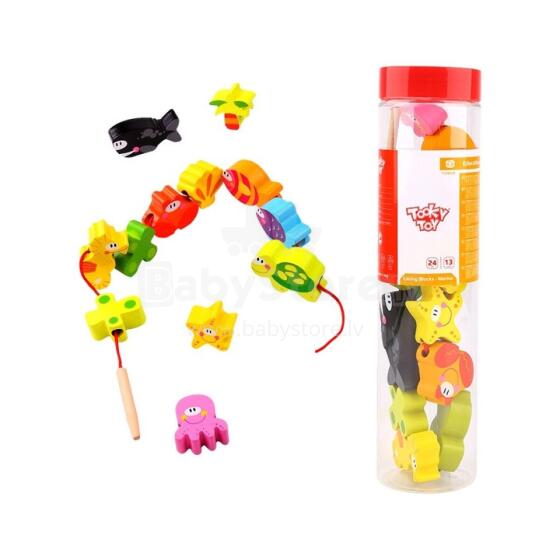 TOOKY TOY Ati Beads Threading Blocks Ƒumelãwo 13 pcs.