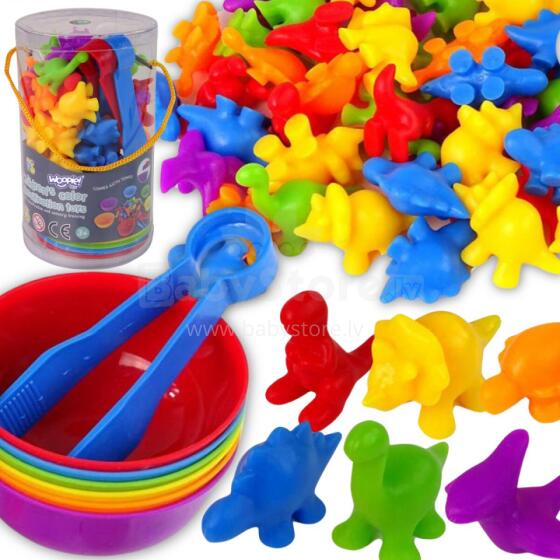 WOOPIE Montessori Hehenana Fefe Amadedewo ƒe Ðoɖowɔɖi Dinosaurs 56 pcs.