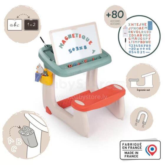 SMOBY Akpa eve ƒe Dɔwɔkplɔ̃ Bench Board 2in1 + 80 kpeɖeŋutɔ