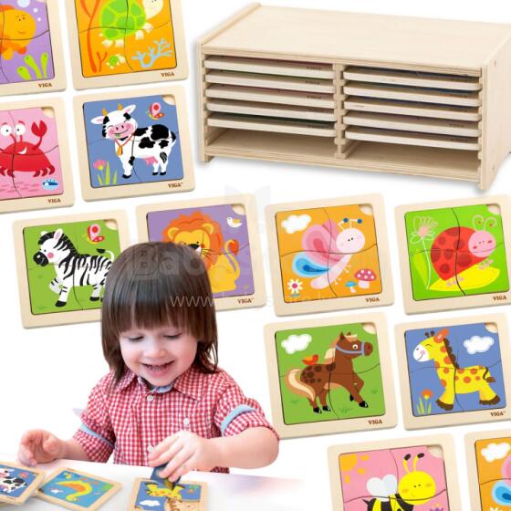 VIGA Ati ƒe Aɖaŋuɖoɖo 12 boards, 4 puzzle le tsitrenu