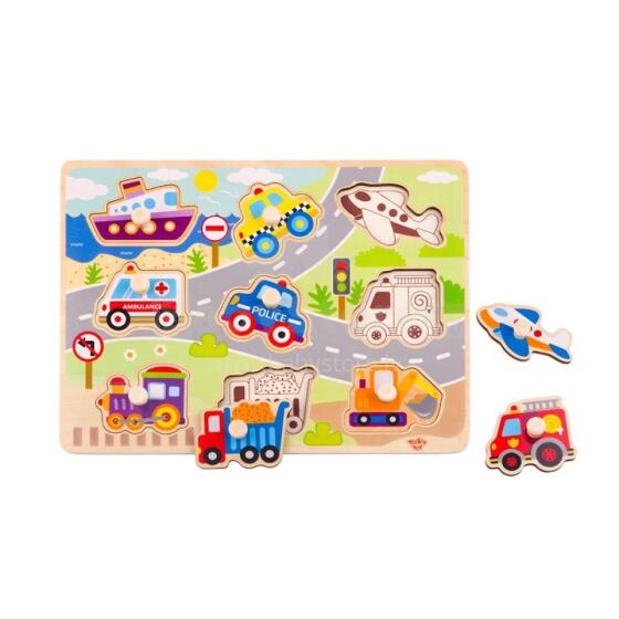 TOOKY TOY Ati Montessori Puzzle Ʋuɖoɖo Ʋuwo kple Pin siwo sɔ