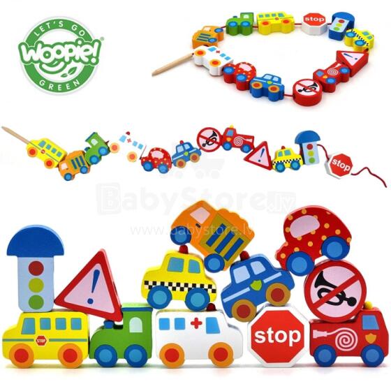 WOOPIE GREEN Ati Threading Blocks Ʋuwo Ʋuwo 13 pcs.