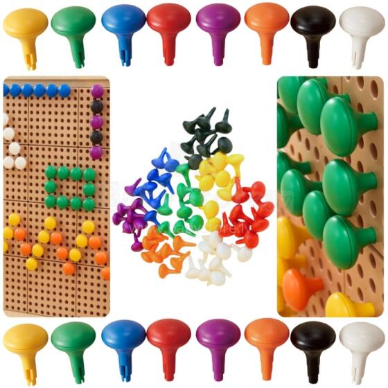 MASTERKIDZ Amadede Jumbo Pegs na STEM Board 64 Pcs - 8 Amadedewo