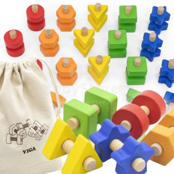 VIGA Nuts and Bolts Match and Screw Skill Toy