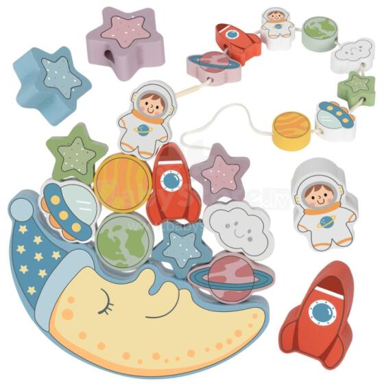 TOOKY TOY Xexeame Katã ƒe Alɔ̃dɔdɔ Ɣleti Dadasɔ Ati Puzzle Threading Montessori Space
