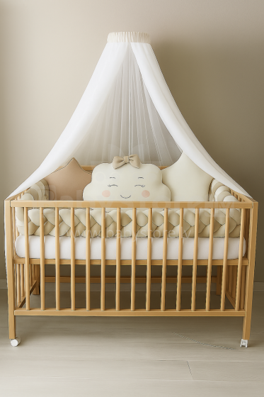 La Bebe™ Canopy Universal Art.252197 White Universal Canopy / Mosquito Net for Baby Cot or Cradle 150х150 см