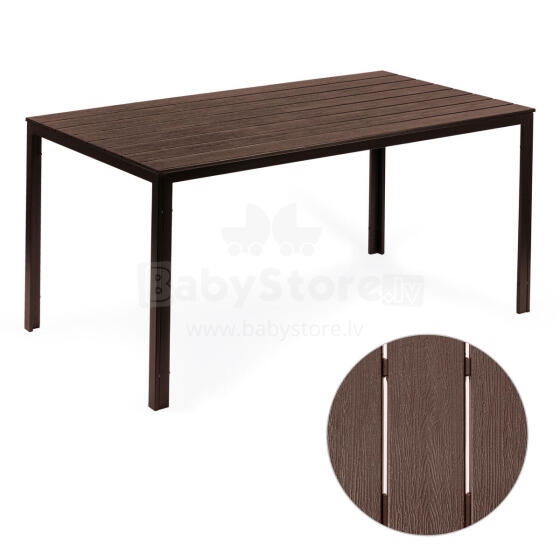 6-inimese aiapink 156x78 cm Polywood terrassimööbel pruun ModernHome