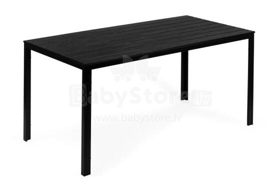 6-inimese aiapink 156x78 cm Polywood terrassimööbel must