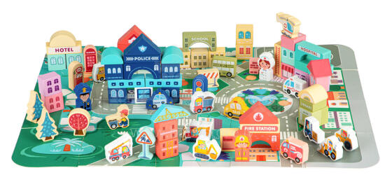 Puitkoolitusplokkide linnamatt 121 tk ECOTOYS