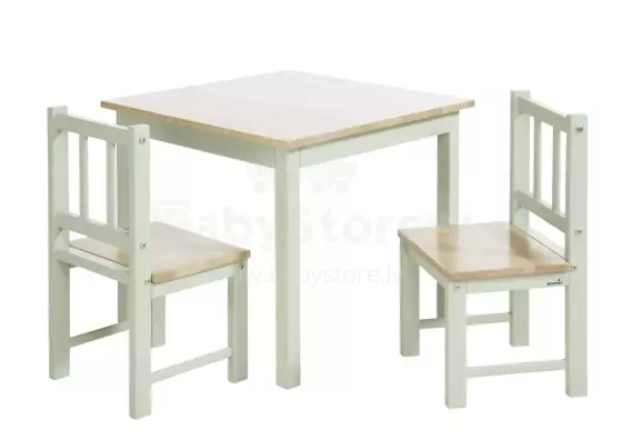 Geuther Activity Seating Set Art.2413SET_GRNA Puidust mööblikomplekt: laud ja 2 tooli