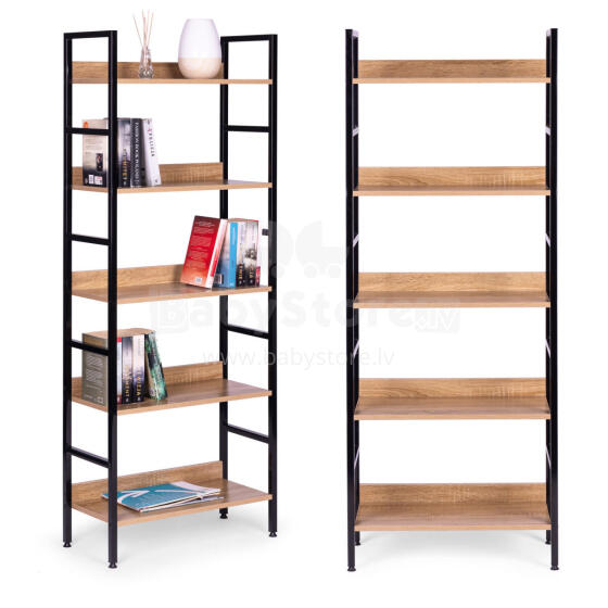 Kõrge loft mööbel 5 riiuliga, metall MDF ModernHome
