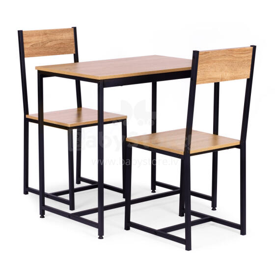 Mööblikomplekt: laud + 2 tooli metall MDF ModernHome