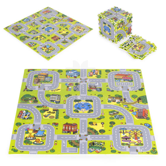 Suur EVA vahtmatt lastele Linn 90.5x90.5 cm 21 tk ECOTOYS