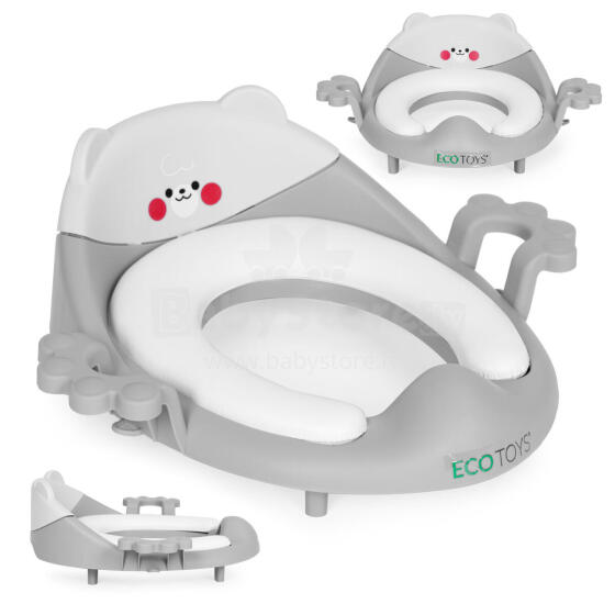 Eco Toys Art.PP104 Grey  Laste WC-istme käepidemetega, pehme padjaga, hall,