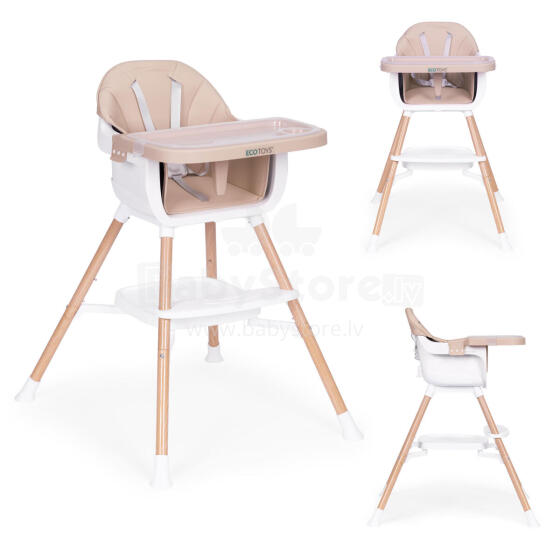 Laste söögitool 2-in-1, beež, ECOTOYS