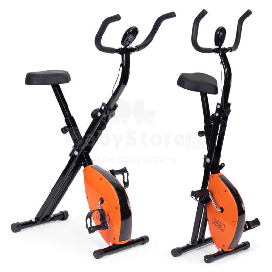 Rowerek treningowy rower stacjonanry fitness mechaniczny licznik komputer płynna regulacja - pomarańczowy ModernHome