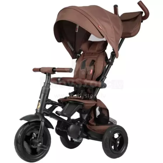 Bebe Basic Rito Deluxe Art.254139 Brown Laste kolmerattaline lenkstangiga, katuse ja täispuhutavate ratastega