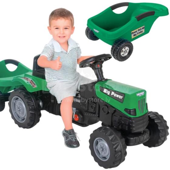 WOOPIE Pedal Traktor Suur PowerTrac XXL Haagisega