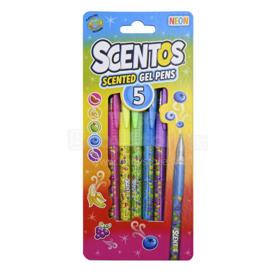 SCENTOS ST 60916 lõhnav geelpliiats - Neon 5 tk