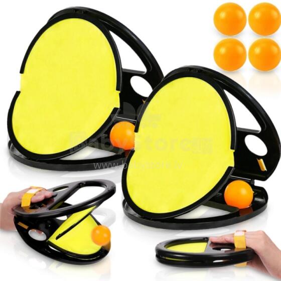 WOOPIE Catch Ball oskuste mäng "Viska ja püüa" komplekt kahele 2x padi + 4 palli