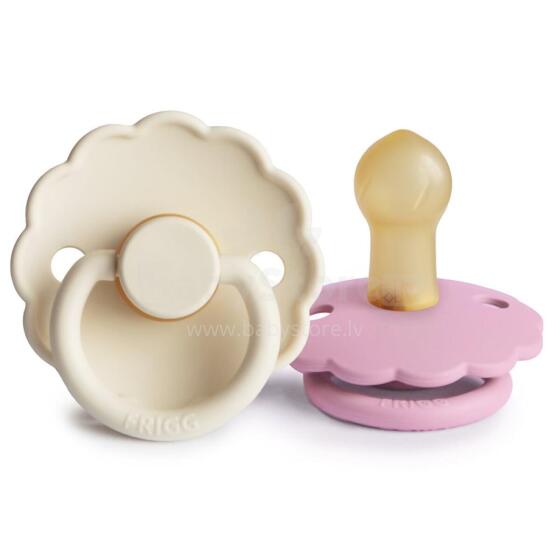 Frigg Daisy Round Latex Art.101613 Cream/Lupine Pacifier (nipple) made of 100% natural rubber 0-6 months (2 pcs.)