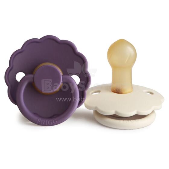 Frigg Daisy Round Latex Art.101935 Violet Dream/Cream Pacifier (nipple) made of 100% natural rubber 6-18 months (2 pcs.)