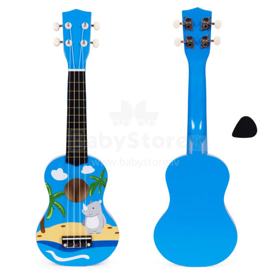 Lastele mõeldud puidust ukulele kitarr 4 nailonikeelega mängimiseks ECOTOYS