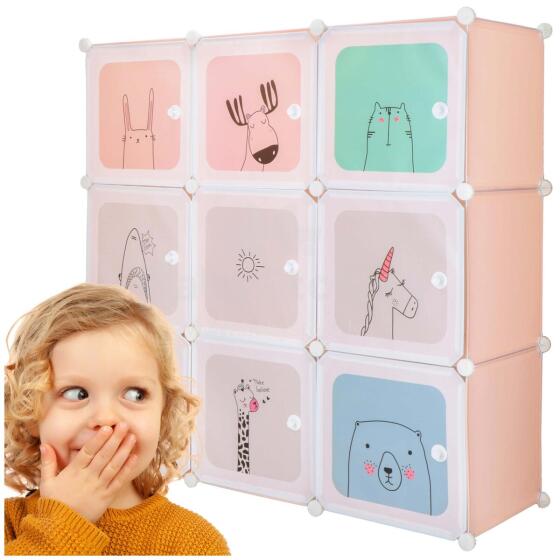 Детский модульный шкаф Springos HA0215 – 110 × 110 × 37 см, 9 отделений