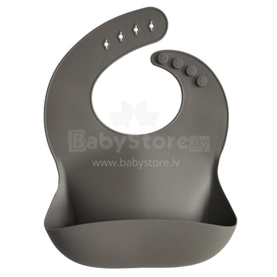 Mushie Silicone Bib Art.2500227 Dove Grey Beebipõll on valmistatud 100% kvaliteetsest silikoonist