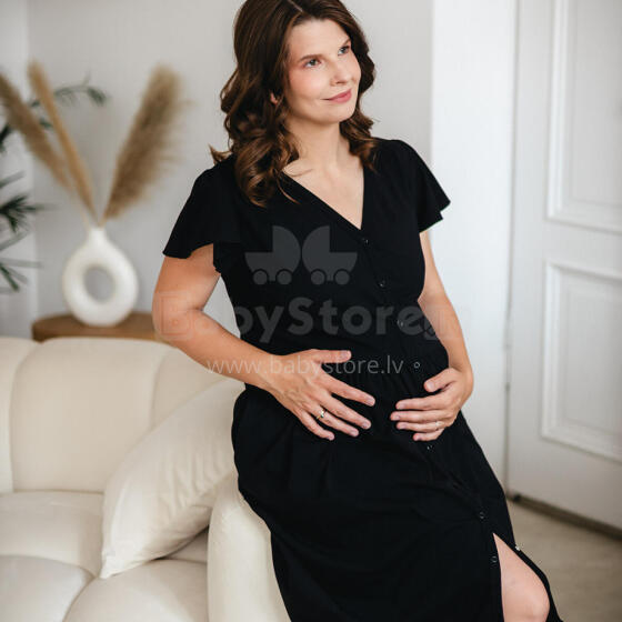 EWA 974444 LINDA Maternity Shirt Buttoned Black XXL
