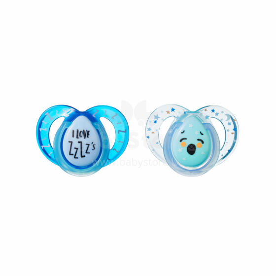 Tommee Tippee lutt silikoon 2tk 6-18kuud Night 433661