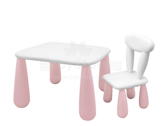 MALTEX SET LUNA Children's Table + Chair White/Pink
