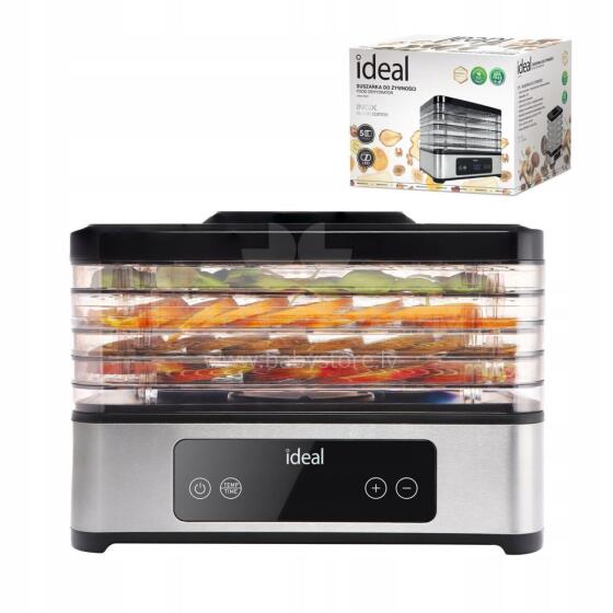 Suur toidu kuivatija seentele, puuviljadele, köögiviljadele IDEAL INOX + Konvektsioon 400W + Taimer