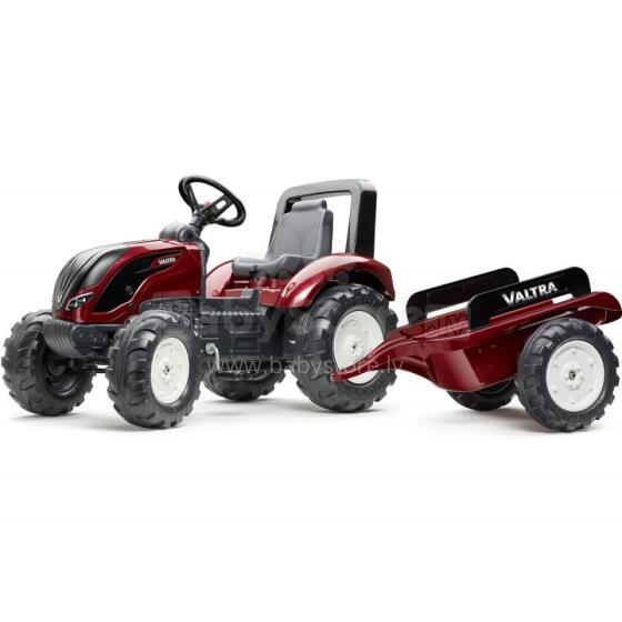 FALK Punane Pedal Traktor Valtra S4 Kaarikuga 3-aastastele ja vanematele