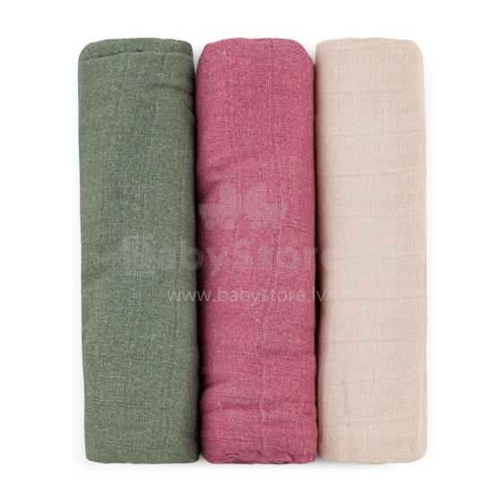 PETITE&MARS 415369 Bambusest Musliinmähkmed 3 tk 68x68 cm Botaanilised Toonid