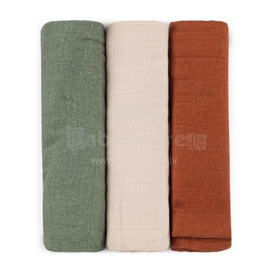 PETITE&MARS 415370 Bambusest Musliini Rätikute Komplekt 3 tk 68x68 cm Maa Toonid