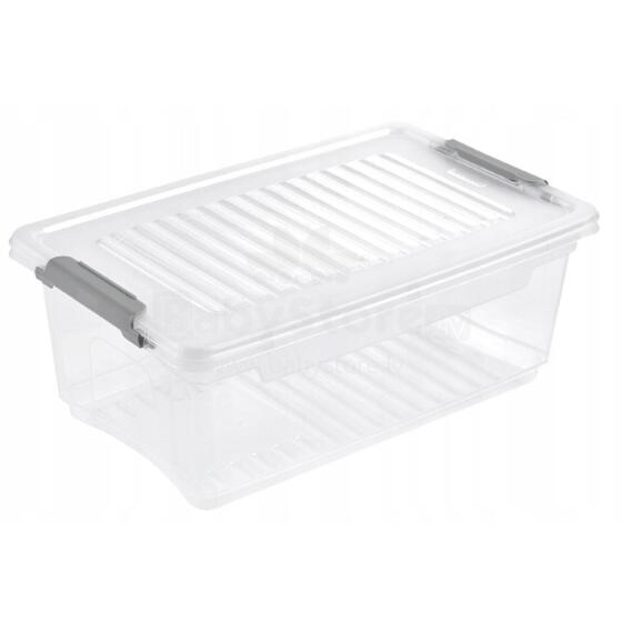 Box with lid clipbox Leonie 28.5x18.5x10.5cm 3.7L transparent
