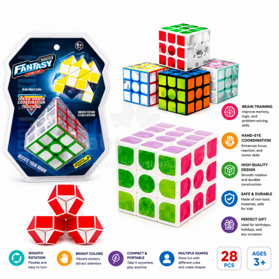 I-Toys Magic Cube Art.267087 Magic Cube & Snake Puzzle Set