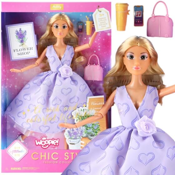 WOOPIE ROYAL Nukk Lily Pikkade Blondi Juustega 30 cm Lavendlivärvi Kleit Aksessuaarid