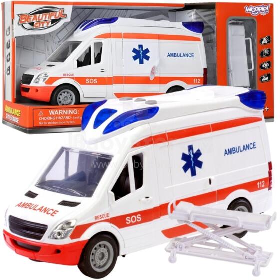 WOOPIE Hädaabi Kiirabi koos Kanderaami Komplektiga + Helisignaalid ja Valgus