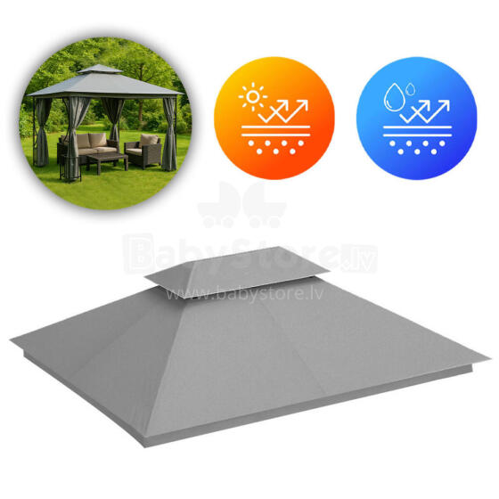 Aedapaviljoni katuse vahetus 3x4 m veekindel ventilatsiooniavaga hall MultiGarden