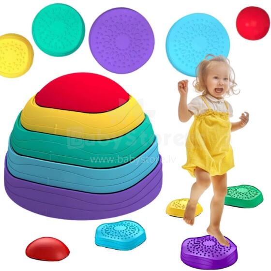 WOOPIE Sensoorne Tee Balansikivid Lastele Balansitreeninguks 5 tk
