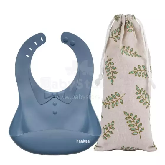 Haakaa Silicone Bib Art.UTE63-B Bluestone  Beebipõll on valmistatud 100% kvaliteetsest silikoonist