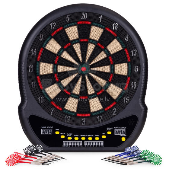 Elektrooniline dartitahvel, LCD ekraaniga, 48 cm, 27 mängu, komplekt 12 noolest