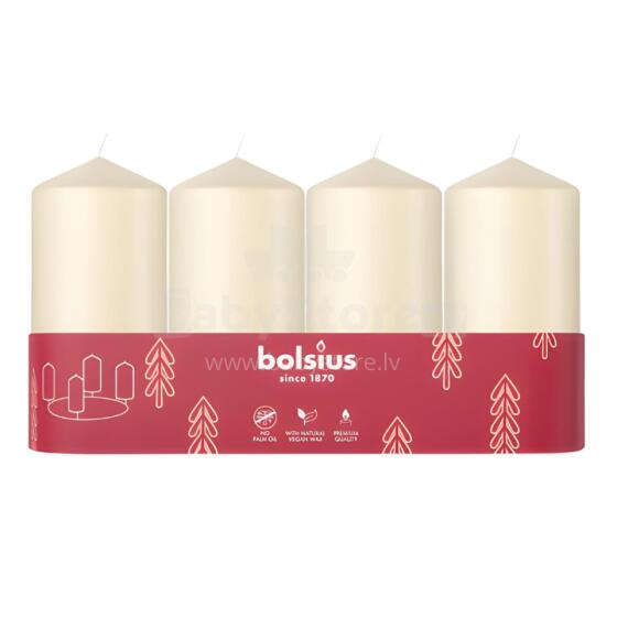 Candle cylinder 4 pcs. &Oslash;100x48mm cream color