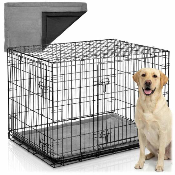Metal dog kennel cage + bed 107 x 71 x 77 cm PH-202